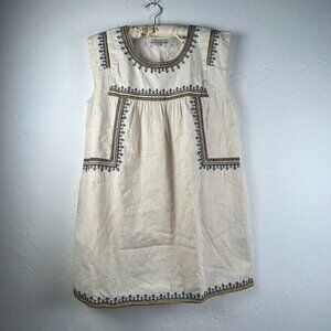 World Market Embroidered Summer Lounge Dress Boho Chic Small Medium S/M Ivory